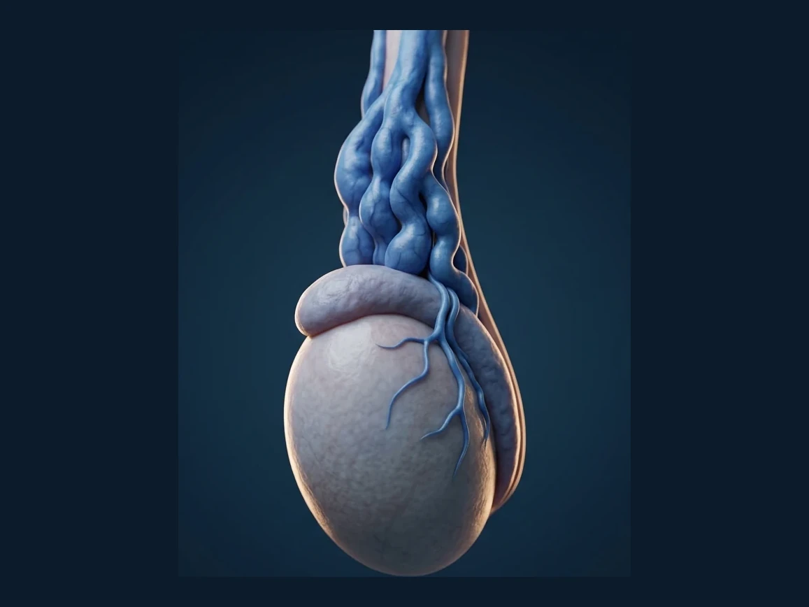 Ilustração anatômica — Varicocele